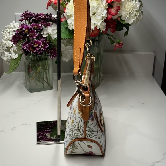 Dooney & Bourke Floral Leather Shoulder Bag + D & B Dusty - Picture 5 of 11